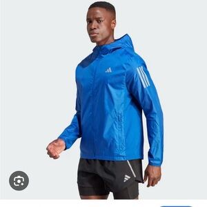 NWT Adidas Own the Run Jacket Blue Running Track Jacket Windbreaker Size M